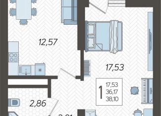 1-комнатная квартира на продажу, 38.1 м2, Сочи, микрорайон Бытха