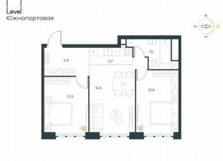 Продажа 3-ком. квартиры, 57.5 м2, Москва, жилой комплекс Левел Южнопортовая, 1