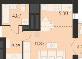 Продам квартиру студию, 26 м2, Екатеринбург, улица Академика Ландау, 43