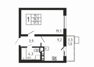 Продаю 1-ком. квартиру, 37.5 м2, деревня Пирогово, ЖК Пироговская Ривьера