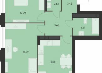 Продажа 2-комнатной квартиры, 60.4 м2, Екатеринбург, метро Чкаловская