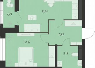 Однокомнатная квартира на продажу, 39.2 м2, Екатеринбург, метро Чкаловская