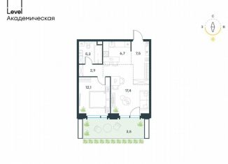 Продам двухкомнатную квартиру, 55.3 м2, Москва, Профсоюзная улица, 2/22, метро Профсоюзная