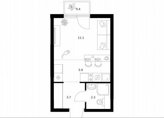 Продается квартира студия, 23.4 м2, Москва, ЖК Мичуринский Парк