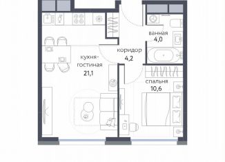 Продается 2-комнатная квартира, 39.9 м2, Москва, ВАО