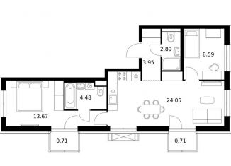 Продажа 2-комнатной квартиры, 59.1 м2, Бурятия, улица Шмидта, 37А