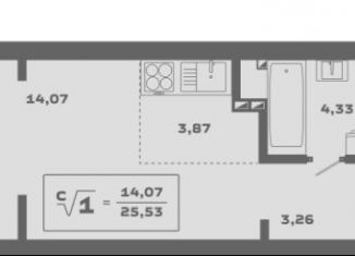 Продается квартира студия, 25.4 м2, Новосибирск, Заельцовский район, Красногорская улица