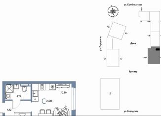 Продам 1-ком. квартиру, 21.1 м2, Екатеринбург, Ленинский район