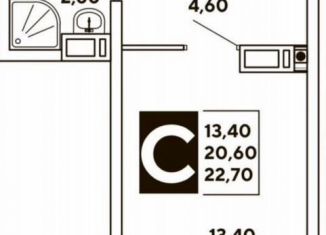 Продажа квартиры студии, 23 м2, Краснодар, Прикубанский округ, улица Западный Обход, 39/2