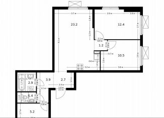 Продажа двухкомнатной квартиры, 62.7 м2, Люберцы, ЖК Жулебино Парк, улица 3-е Почтовое Отделение, 48