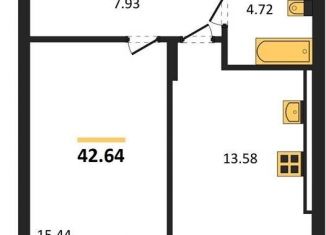 Продам 1-комнатную квартиру, 42.6 м2, поселок Малое Исаково