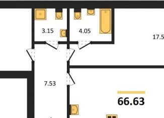 Продам 2-комнатную квартиру, 66.6 м2, Калининград, Ленинградский район, Арсенальная улица, 31к1