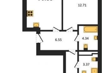 Продажа 2-ком. квартиры, 70.9 м2, Пионерский