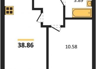 Продам 1-комнатную квартиру, 38.9 м2, Калининград, Московский район, Батальная улица, 65Б