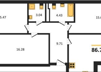 Продаю трехкомнатную квартиру, 86.7 м2, Пионерский