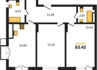 Продаю 2-комнатную квартиру, 63.4 м2, поселок Малое Исаково