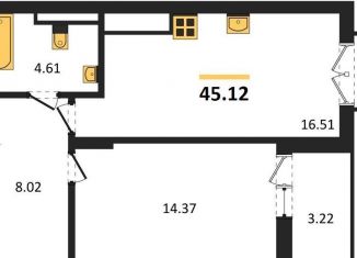 Продам 1-комнатную квартиру, 45.4 м2, поселок Малое Исаково