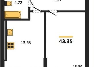 Продаю 1-ком. квартиру, 43.4 м2, поселок Малое Исаково