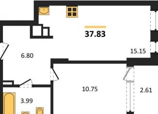 Продается 1-комнатная квартира, 37.8 м2, Калининград, Батальная улица, 65Б, Московский район