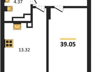 Продаю однокомнатную квартиру, 39.1 м2, Калининград, Батальная улица, 65Б, Московский район