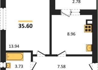 Продам 1-комнатную квартиру, 35.6 м2, Калининград, Московский район, Крейсерская улица, 13к1