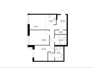 3-комнатная квартира на продажу, 73.9 м2, Москва