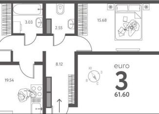 Продается 2-ком. квартира, 61.6 м2, Липецк, улица Перова, 2Д