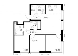 Продаю 4-ком. квартиру, 88.6 м2, Москва, метро Водный стадион