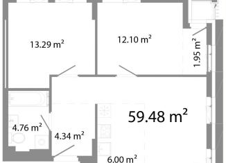 Продам 3-комнатную квартиру, 59.5 м2, Челябинск