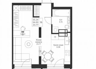 Продам 1-ком. квартиру, 35.2 м2, Казань, ЖК Мой Ритм, жилой комплекс Мой Ритм, ПК14