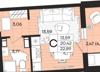 Продается квартира студия, 22.9 м2, Краснодарский край