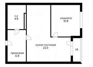 Продажа 1-ком. квартиры, 45.1 м2, Краснодарский край, Войсковая улица, 4к13