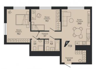 2-ком. квартира на продажу, 77 м2, Екатеринбург, метро Машиностроителей