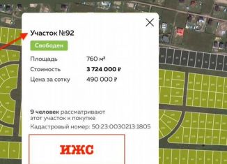 Продаю участок, 7.6 сот., Раменское