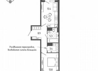 Продам 1-комнатную квартиру, 45.3 м2, Санкт-Петербург, Измайловский бульвар, 9, Адмиралтейский район