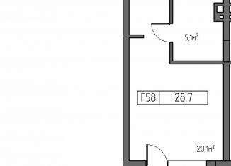 Продается квартира студия, 28.7 м2, Зеленоградск