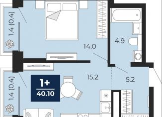 Продается однокомнатная квартира, 39.3 м2, Тюменская область