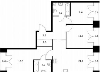 3-ком. квартира на продажу, 79 м2, Санкт-Петербург, жилой комплекс Лермонтовский 54, к 2.1, муниципальный округ Измайловское