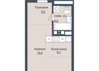 Квартира на продажу студия, 27.8 м2, Удмуртия, жилой комплекс Истории, 6