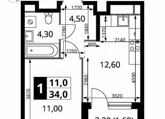 Продам 1-комнатную квартиру, 34 м2, Химки