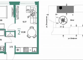 Продажа 2-комнатной квартиры, 31.6 м2, Екатеринбург, Шефская улица, 28