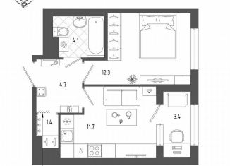 Продается 1-ком. квартира, 35.9 м2, Санкт-Петербург, Измайловский бульвар, 9, Адмиралтейский район