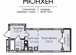 Квартира на продажу студия, 28.2 м2, Удмуртия, улица Героя России Ильфата Закирова, 20А