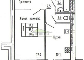 Продажа 1-комнатной квартиры, 40.4 м2, Орёл, улица Родзевича-Белевича, 5, Северный район