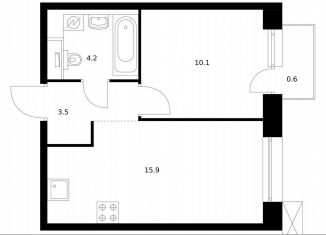 Продажа 1-ком. квартиры, 34.3 м2, Санкт-Петербург, жилой комплекс Аэронавт, 1, метро Волковская