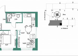 Продаю двухкомнатную квартиру, 32.4 м2, Екатеринбург, Шефская улица, 28