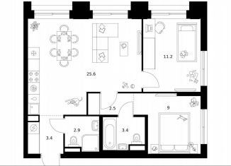 Продажа 2-комнатной квартиры, 58 м2, Москва, метро Мичуринский проспект