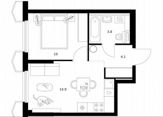 Продается однокомнатная квартира, 32.8 м2, Москва