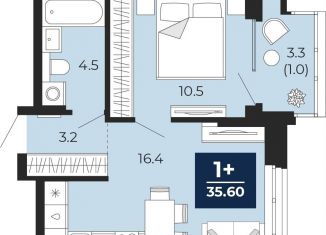 Однокомнатная квартира на продажу, 34.6 м2, Тюменская область