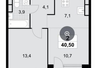 Продаю двухкомнатную квартиру, 40.5 м2, Москва, жилой комплекс Южные Сады, к2.4